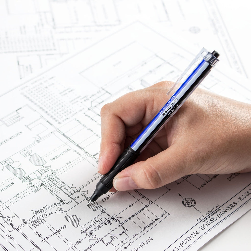 MONO Graph Lite Ballpoint Pen, TriColor, Black Ink, Refillable