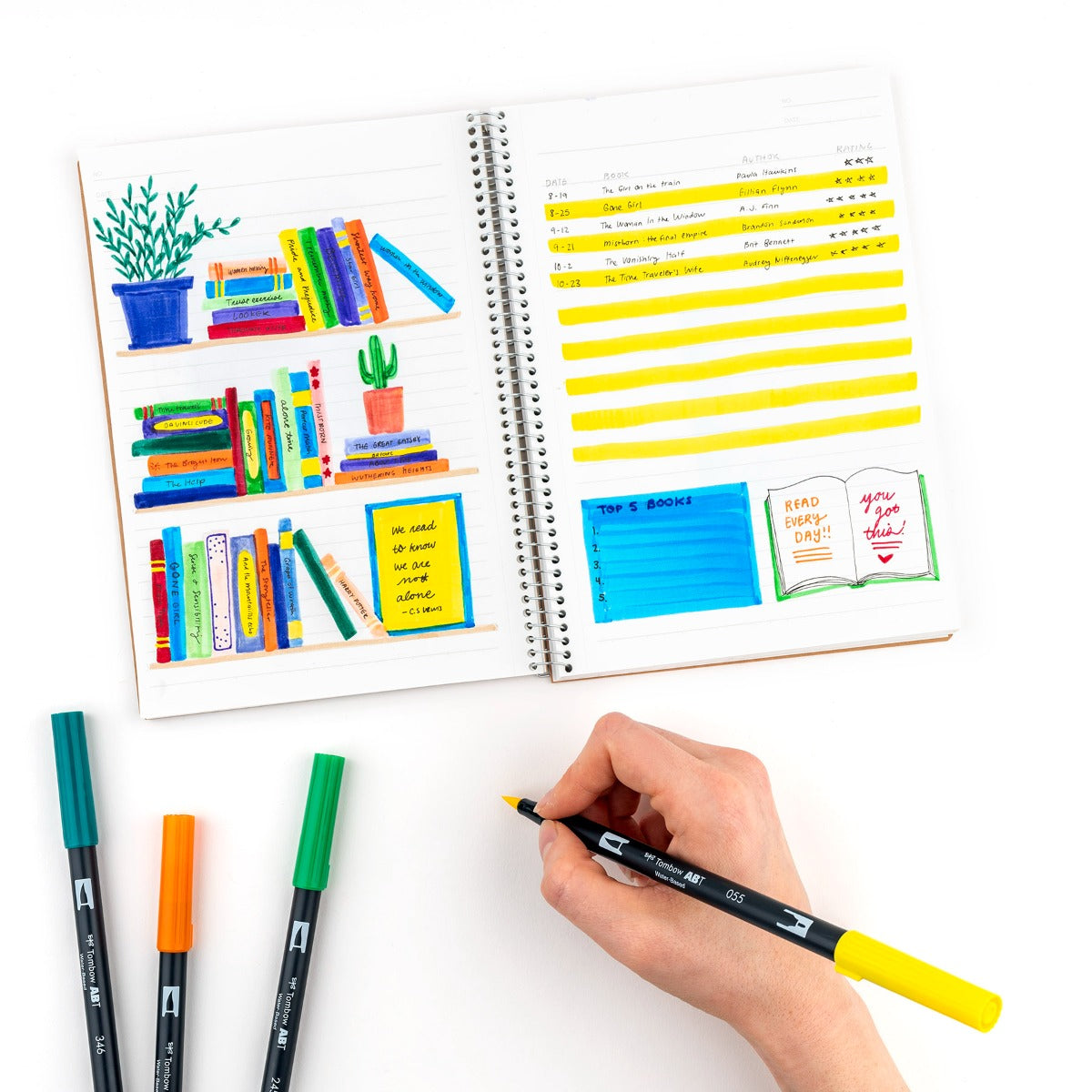 Dual Brush Pen Art Markers, Primary, 10-Pack