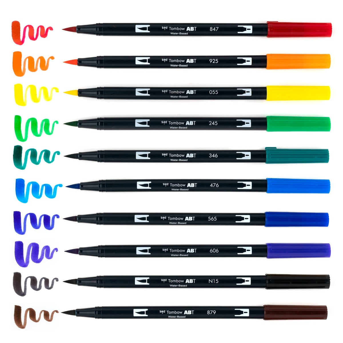 Dual Brush Pen Art Markers, Primary, 10-Pack