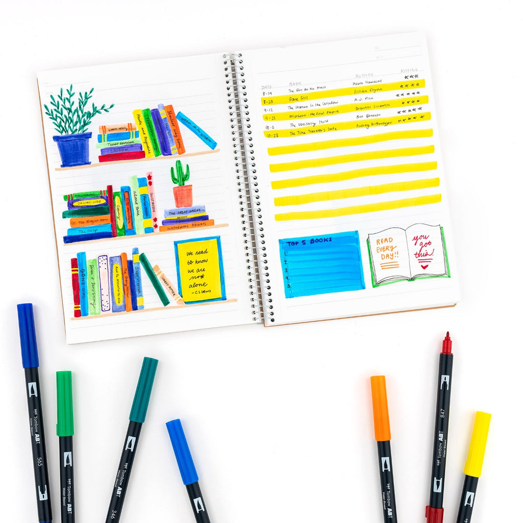 Dual Brush Pen Art Markers, Primary, 10-Pack