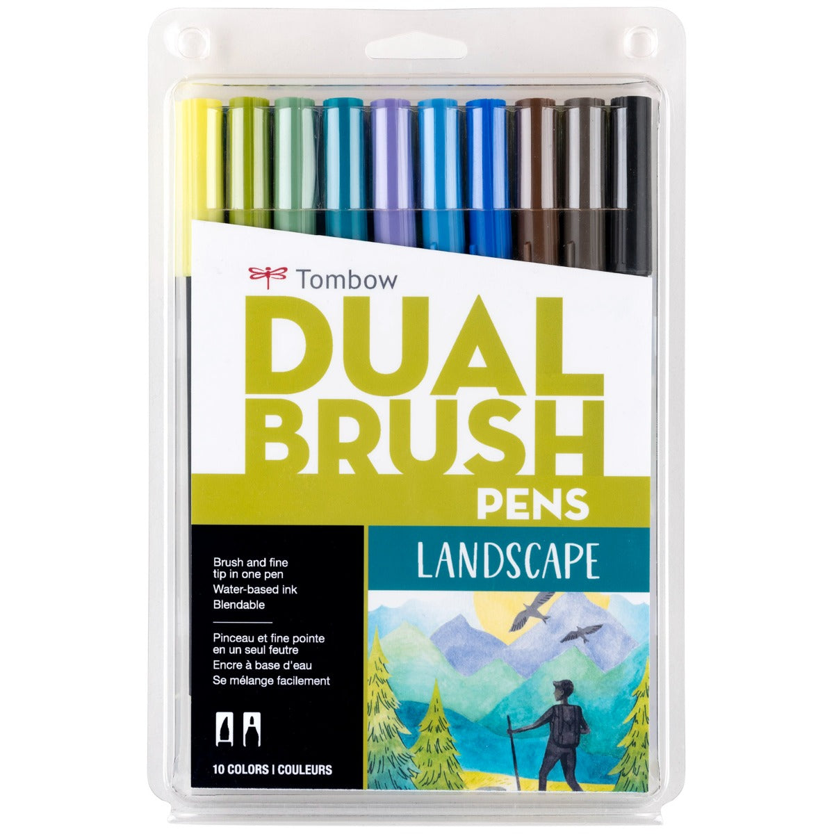 Dual Brush Pen Art Markers 10-Pack | Landscape | Brush Markers