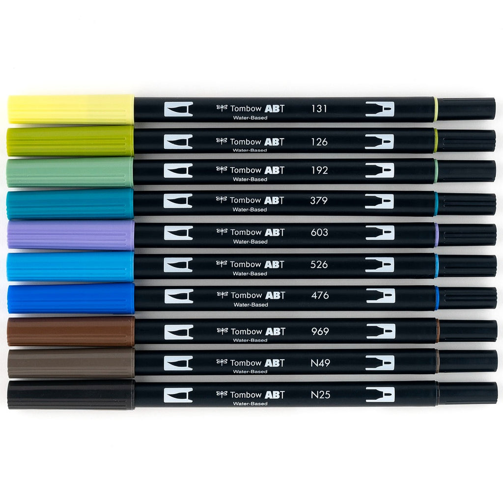 Dual Brush Pen Art Markers, Landscape, 10-Pack