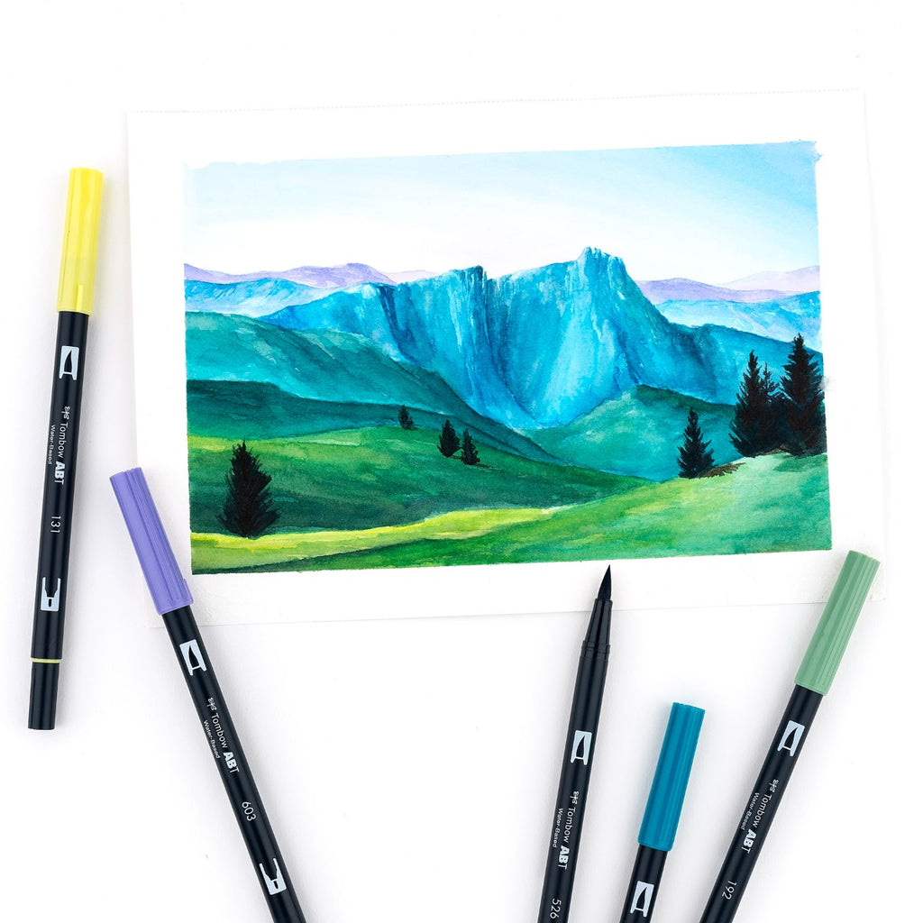 Dual Brush Pen Art Markers, Landscape, 10-Pack