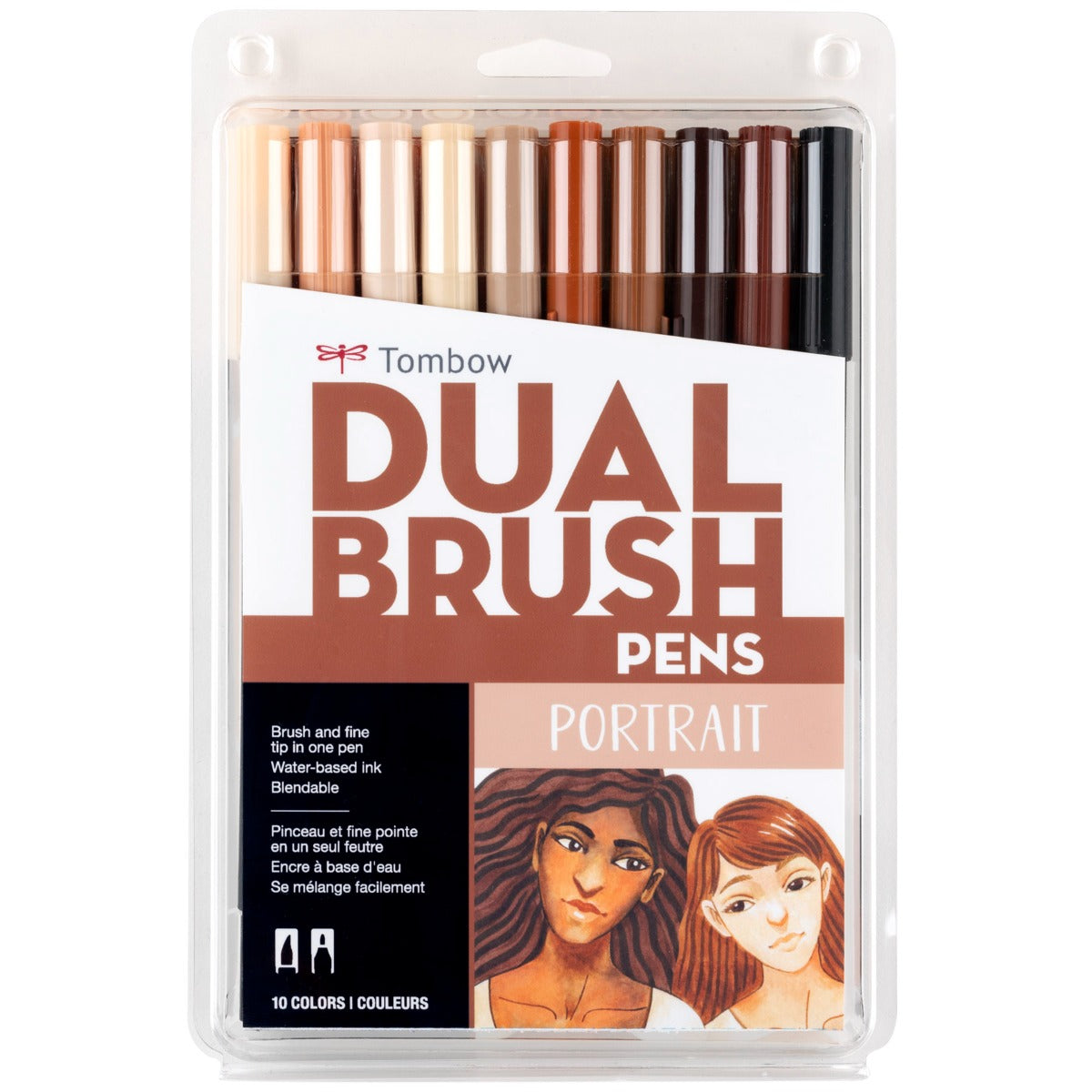 Dual Brush Pen Art Markers 10-Pack | Portrait | Brush Markers