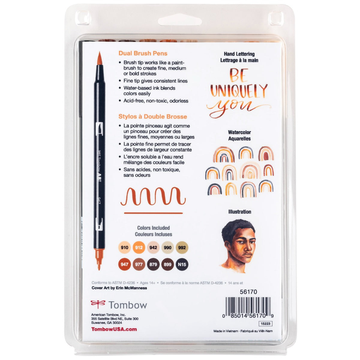 Dual Brush Pen Art Markers, Portrait, 10-Pack