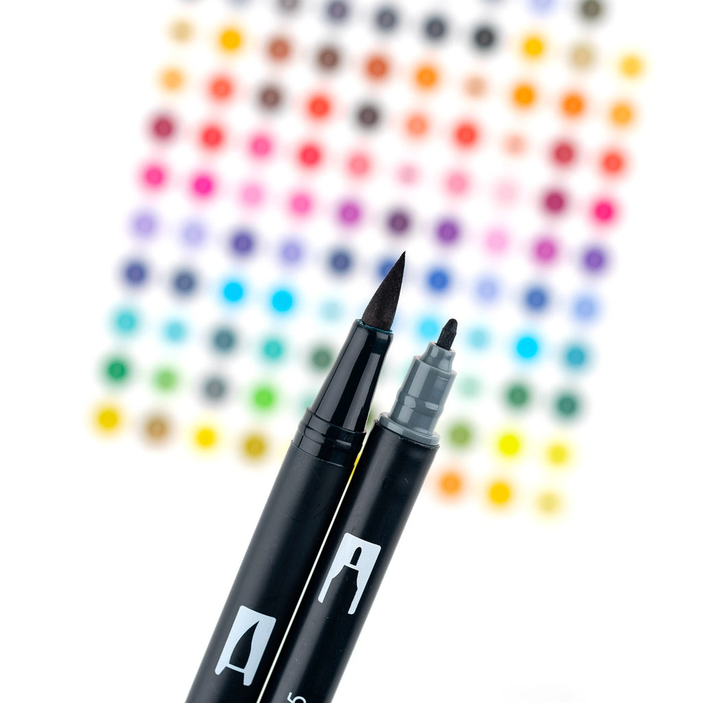 Dual Brush Pen Art Markers, Grayscale, 10-Pack