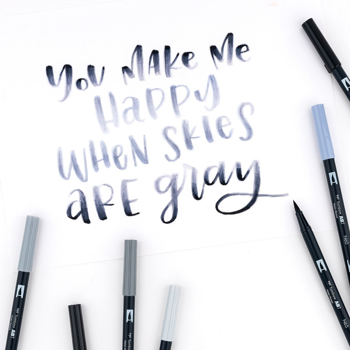 Dual Brush Pen Art Markers, Grayscale, 10-Pack