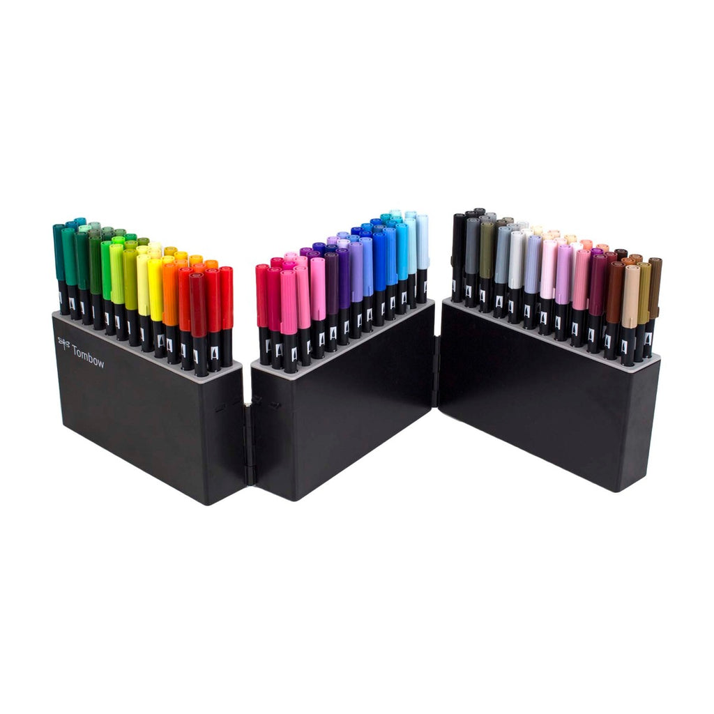 108-Piece Dual Brush Pen Set in Marker Case