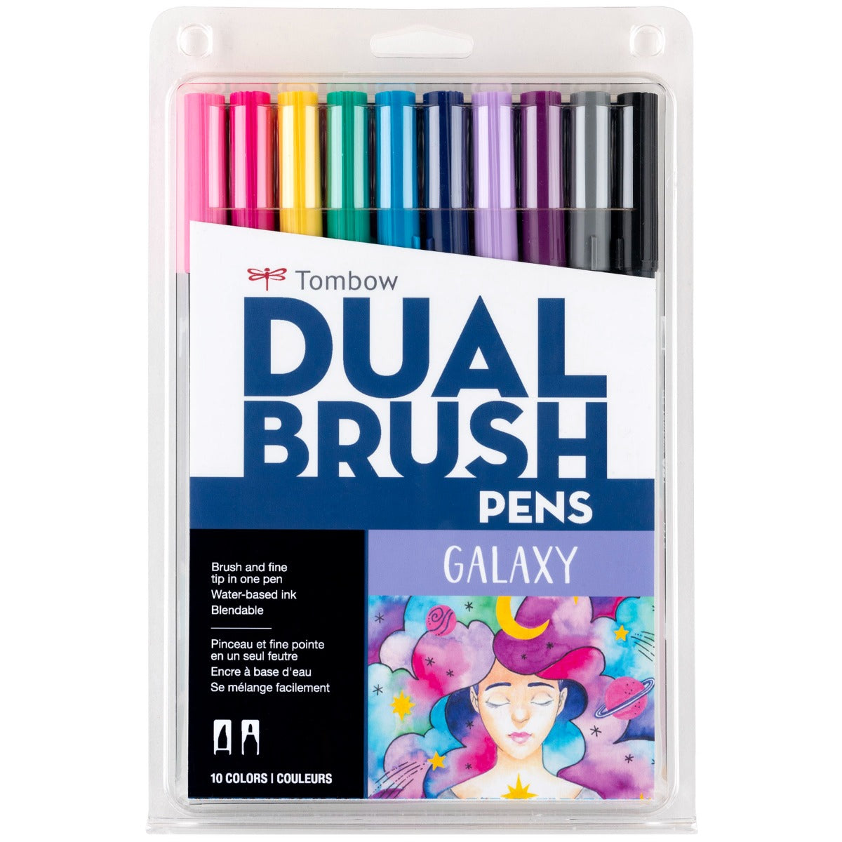 Dual Brush Pen Art Markers, Galaxy, 10-Pack