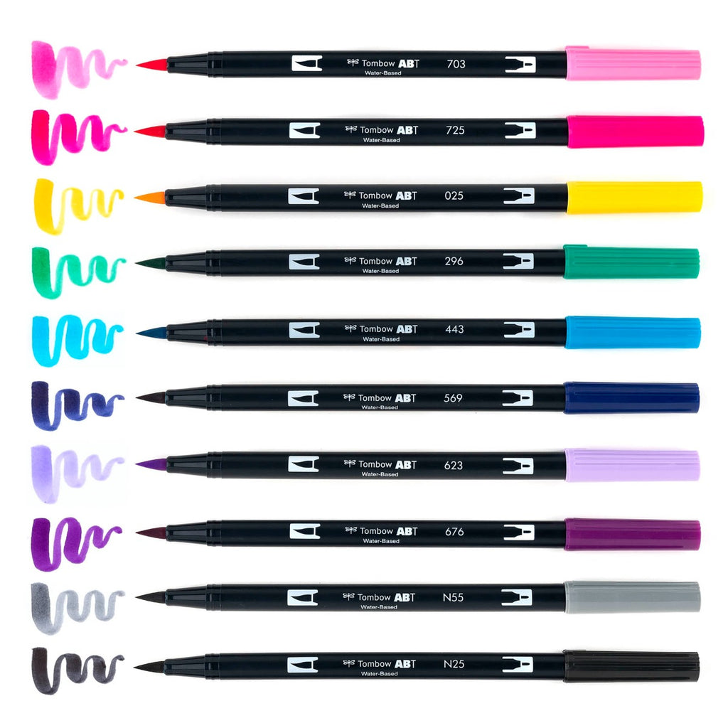Dual Brush Pen Art Markers, Galaxy, 10-Pack
