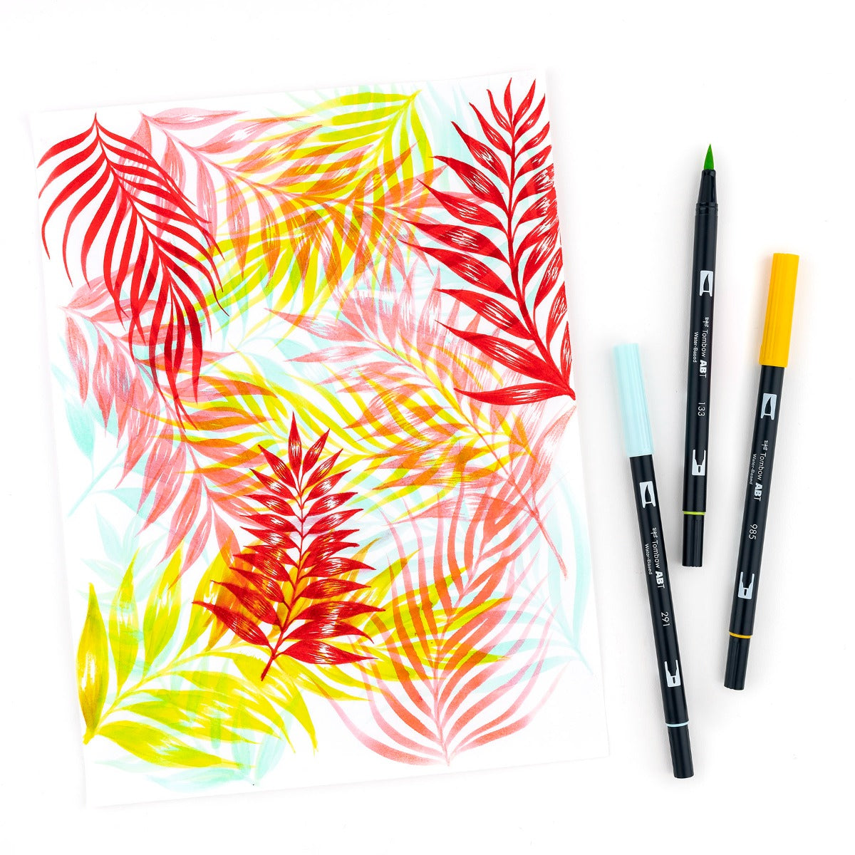 Dual Brush Pen Art Markers, Tropical, 10-Pack