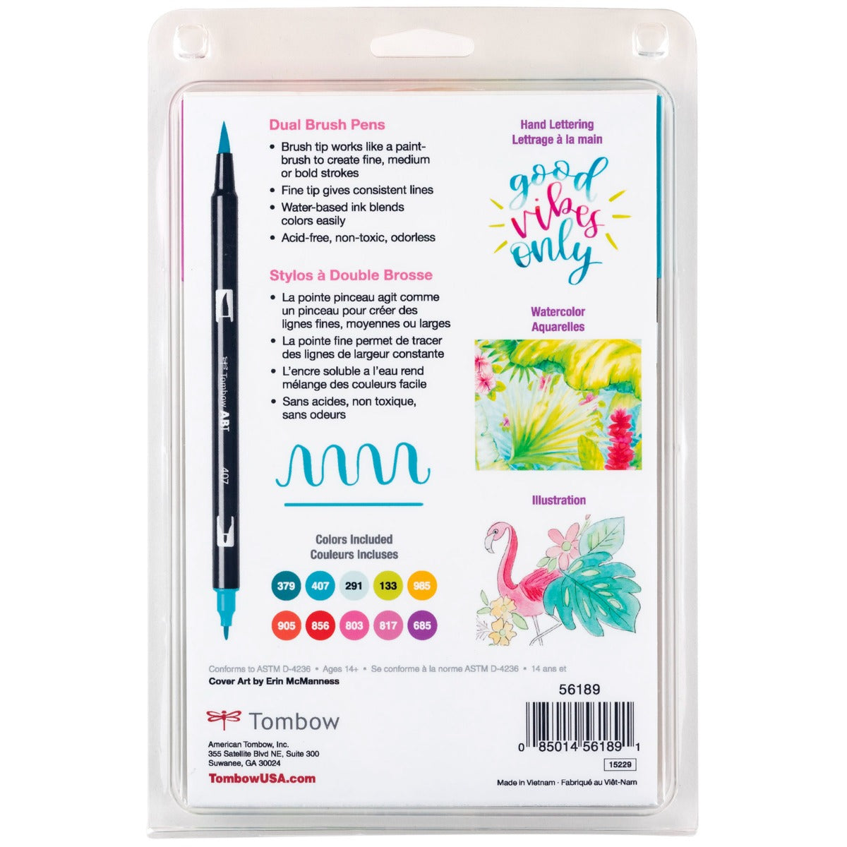 Dual Brush Pen Art Markers, Tropical, 10-Pack
