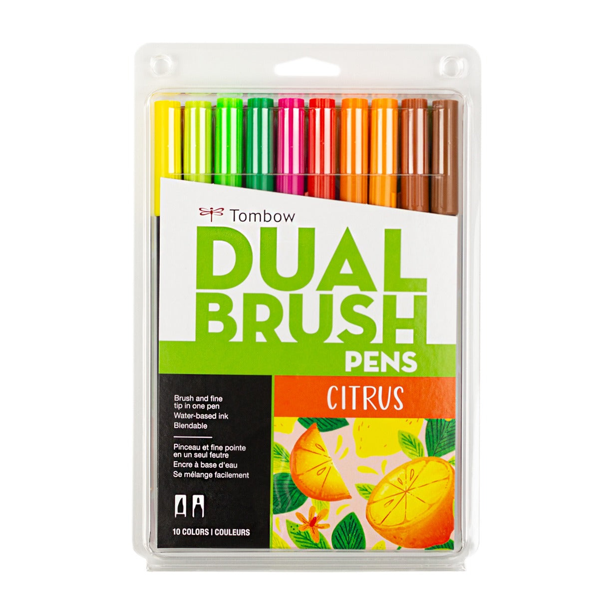 Dual Brush Pen Art Markers, Citrus, 10-Pack