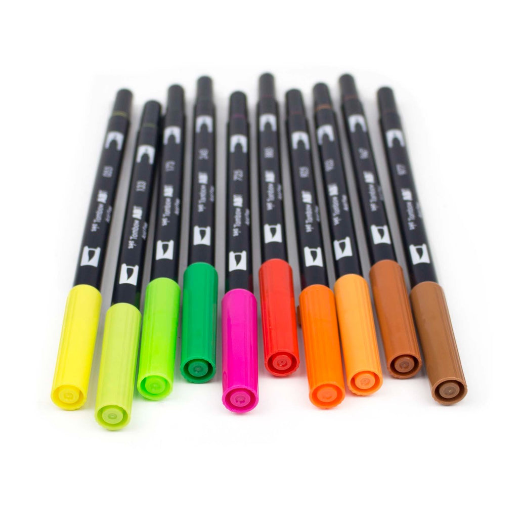 Dual Brush Pen Art Markers, Citrus, 10-Pack