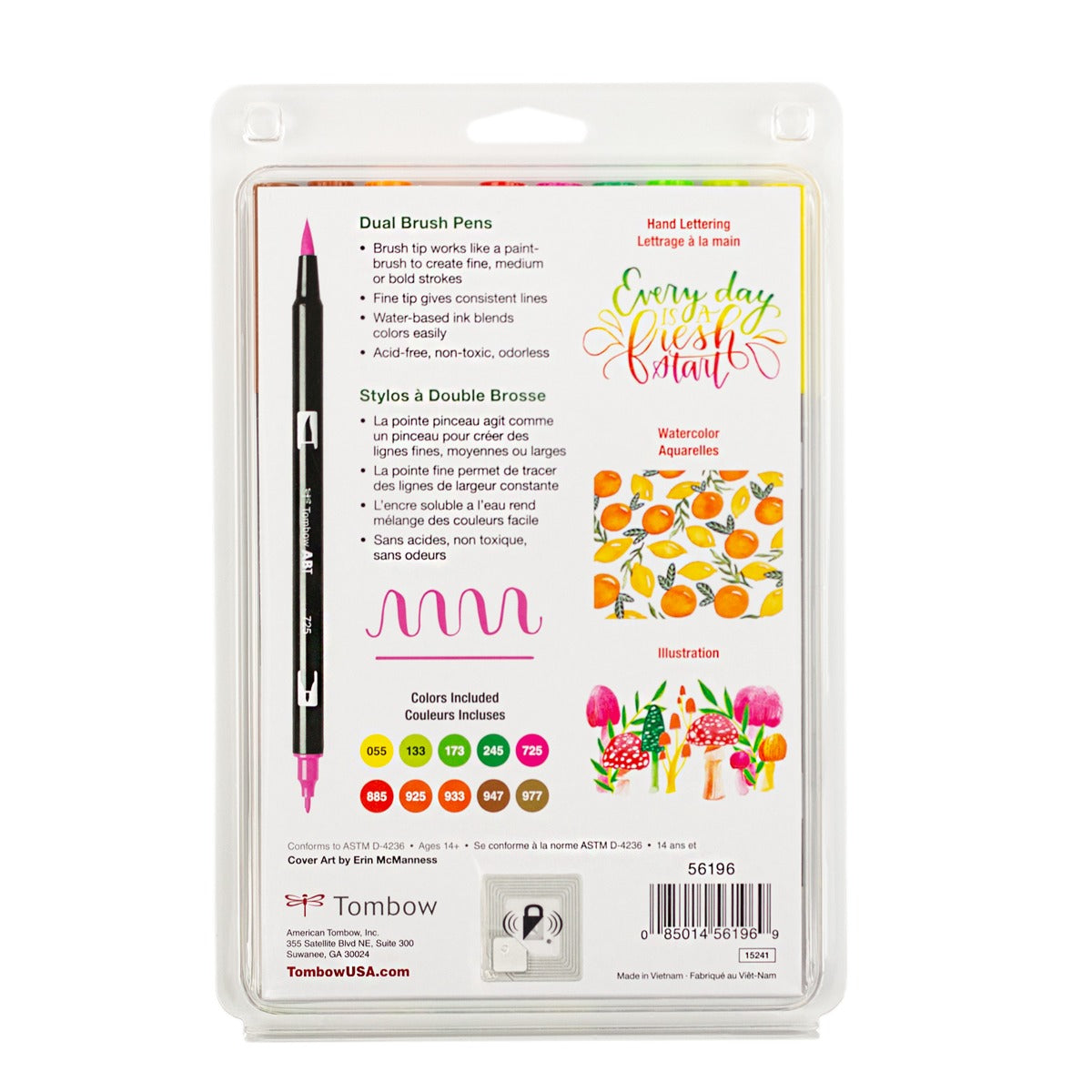 Dual Brush Pen Art Markers, Citrus, 10-Pack