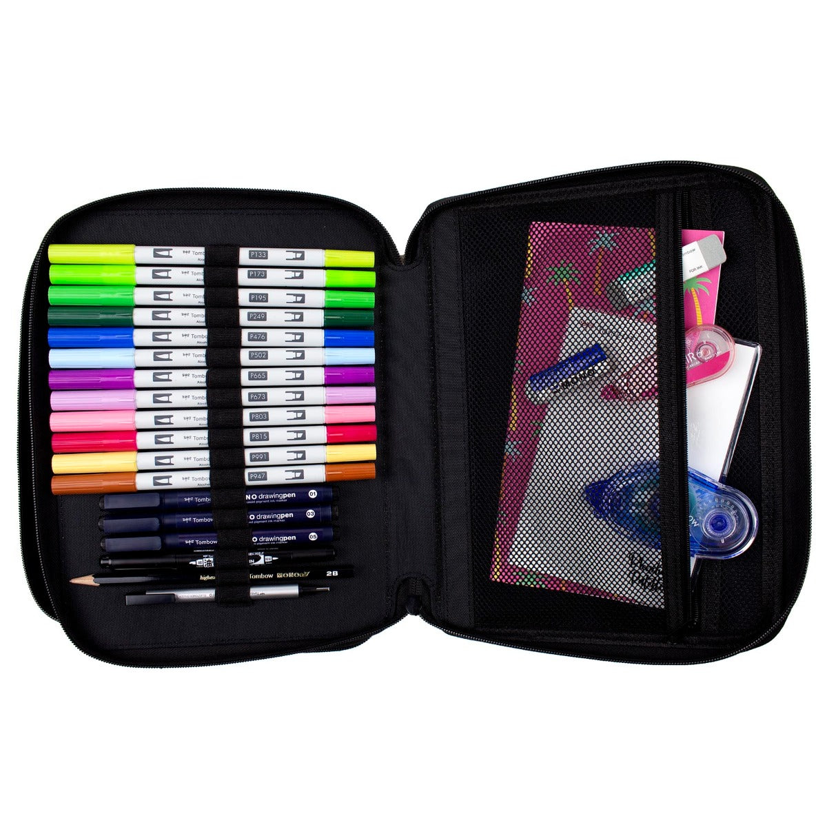 Tombow Zippered Marker Storage Case, Oyster