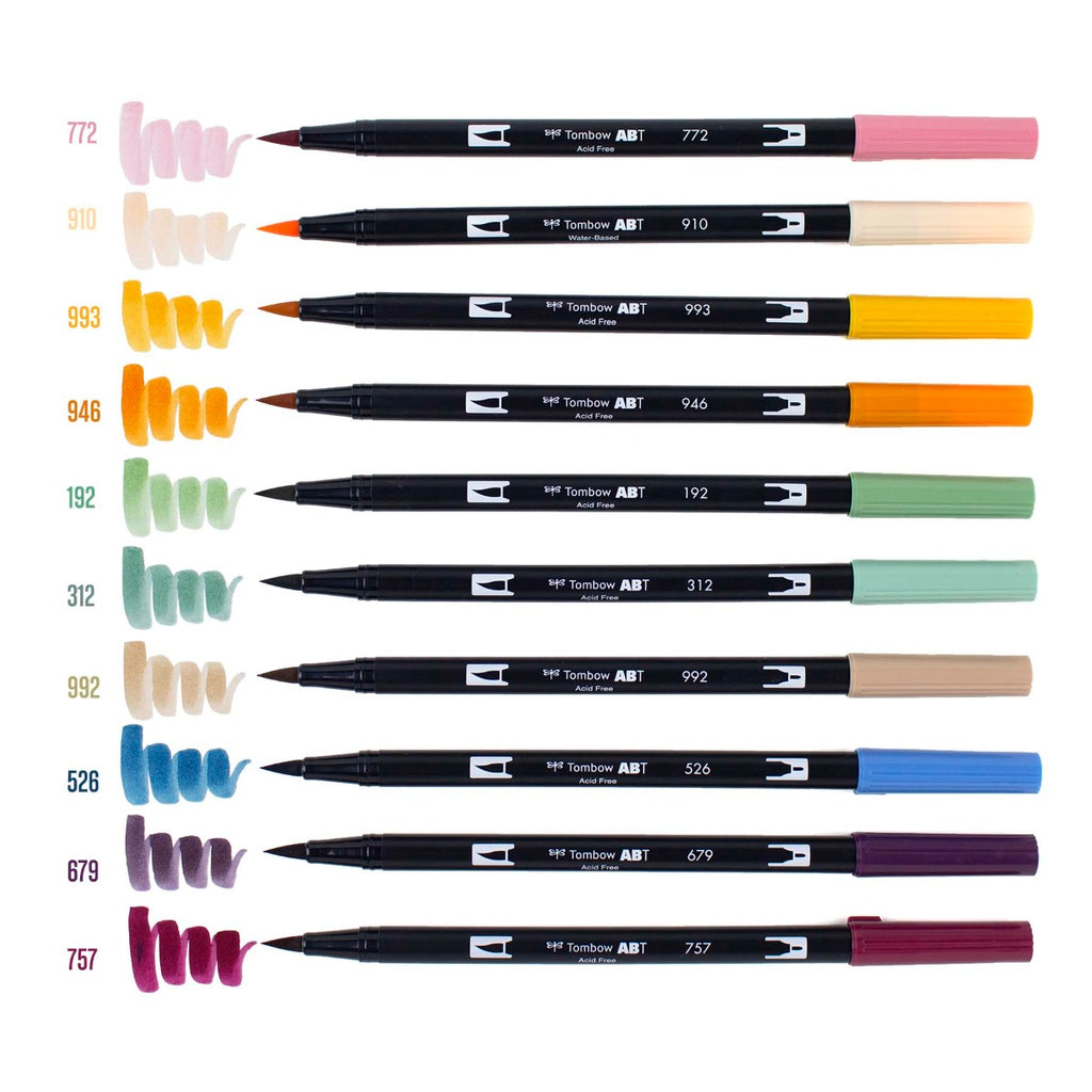 Dual Brush Pen Art Markers, Cottage, 10-Pack