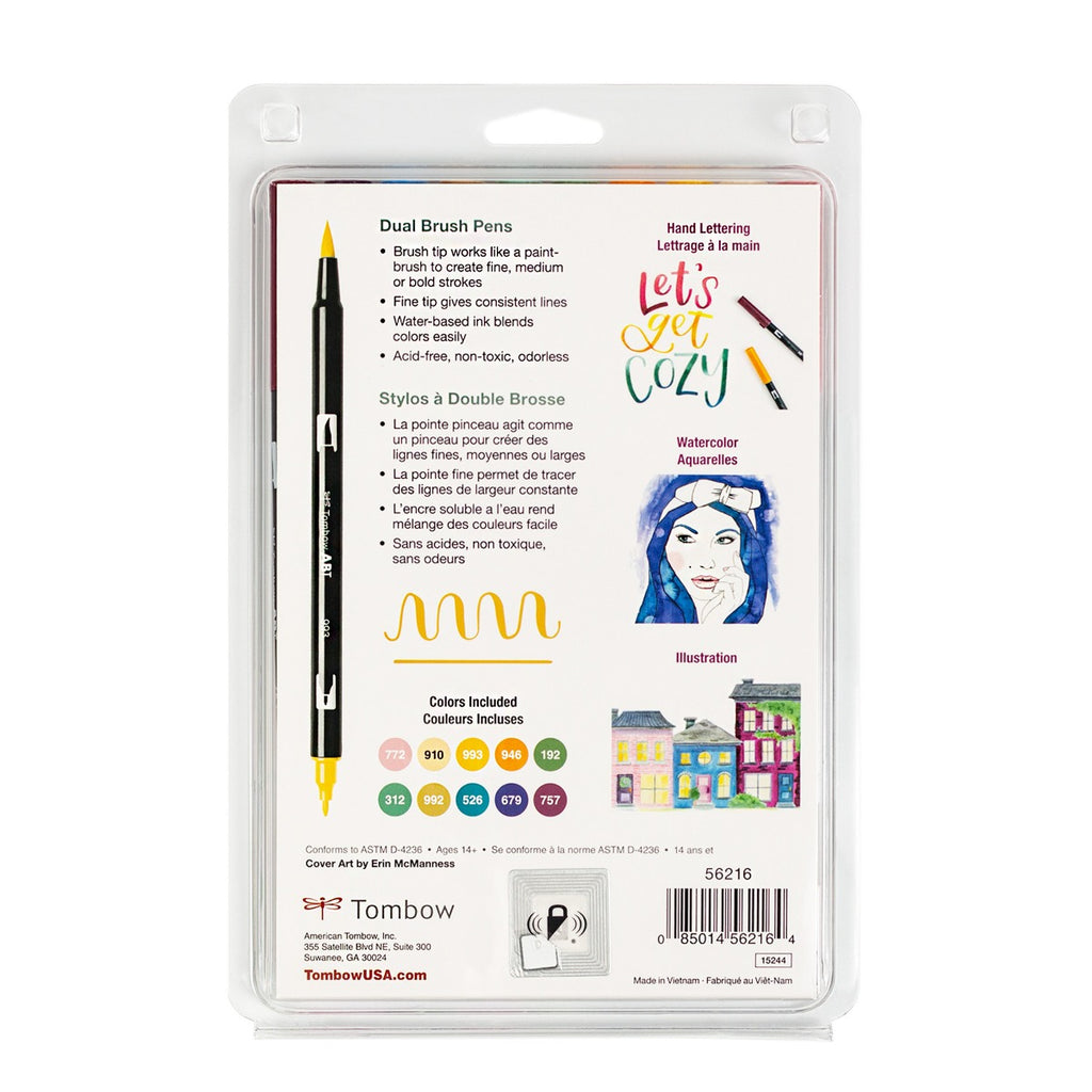 Dual Brush Pen Art Markers, Cottage, 10-Pack