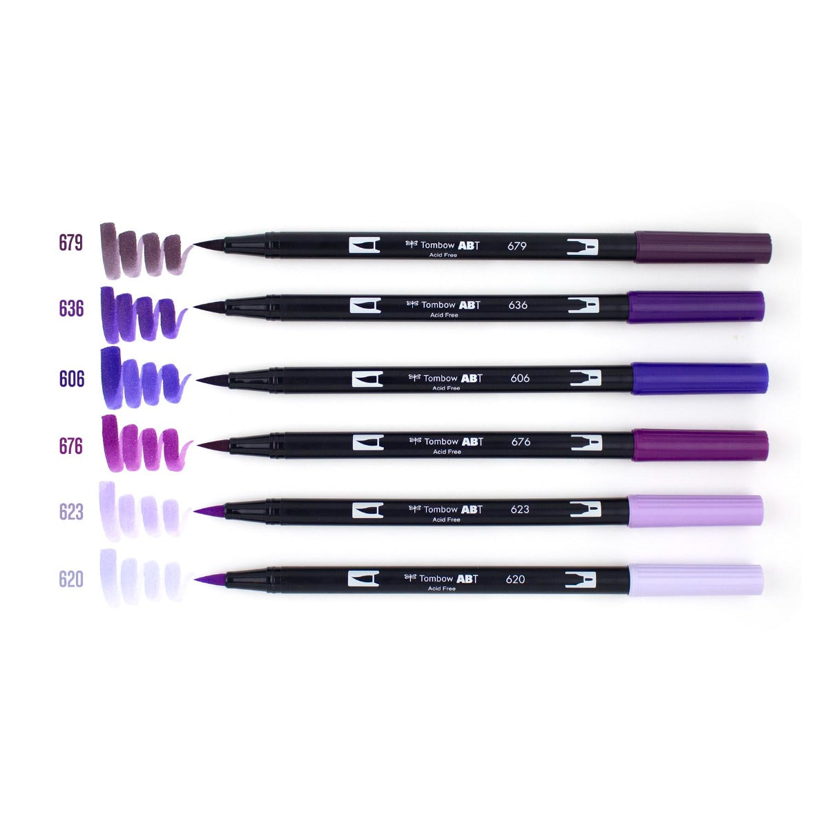 Dual Brush Pen Art Markers, Purple Blendables, 6-Pack