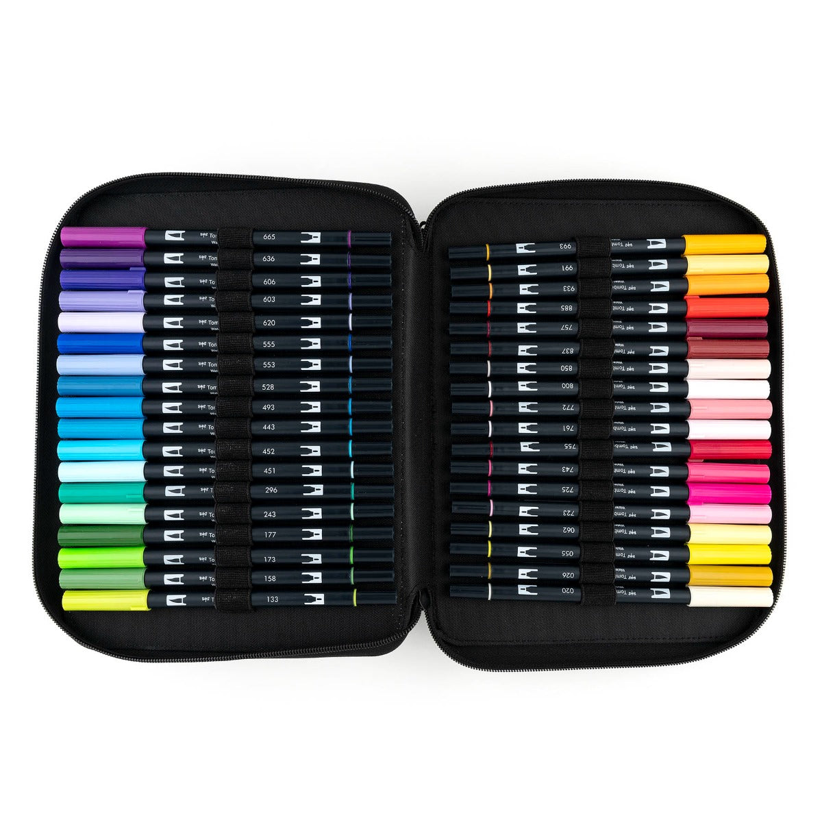 54PC Dual Brush Pen Art Marker Set in Oyster Marker Storage Case