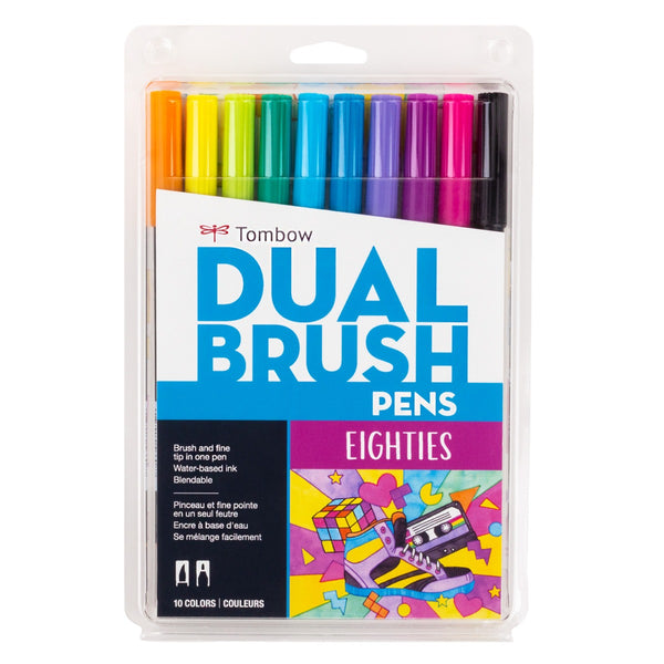 Dual Brush Pen Art Markers 10-Pack, Eighties – Tombow USA