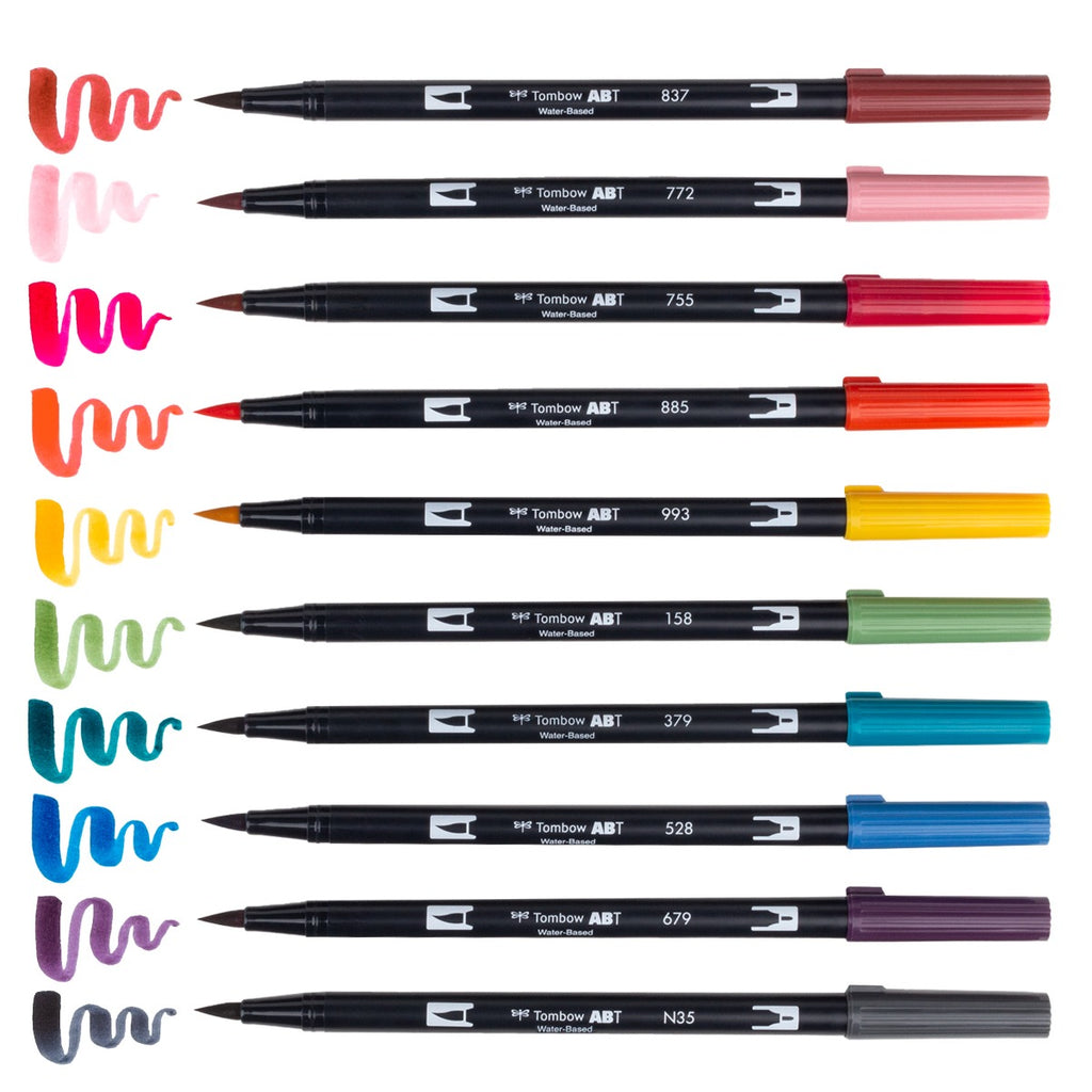Dual Brush Pen Art Markers 10-Pack, Nineties