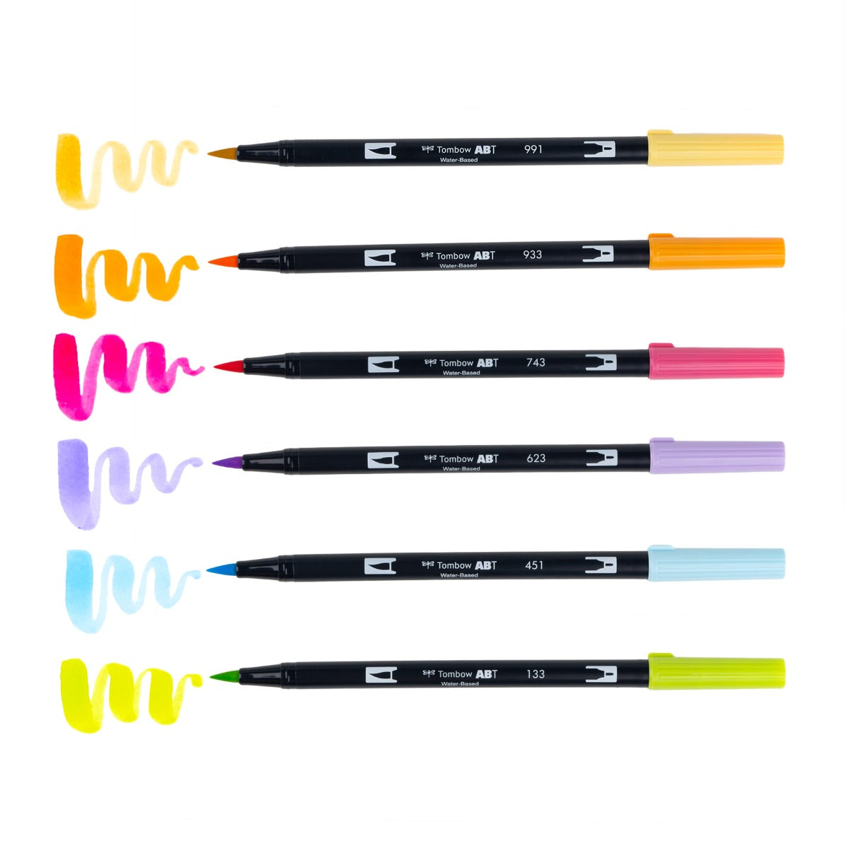 Dual Brush Pen Art Markers, Yay Sorbet, 6-Pack – Tombow USA