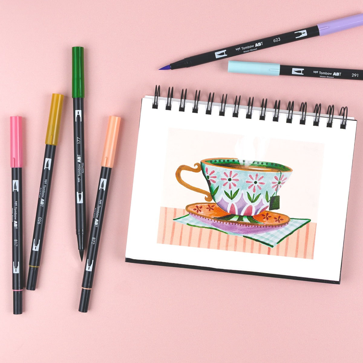 9/13.14.16 ティータイム様 Dual Brush Pen Art Markers, Teatime, 6-Pack – Tombow USA