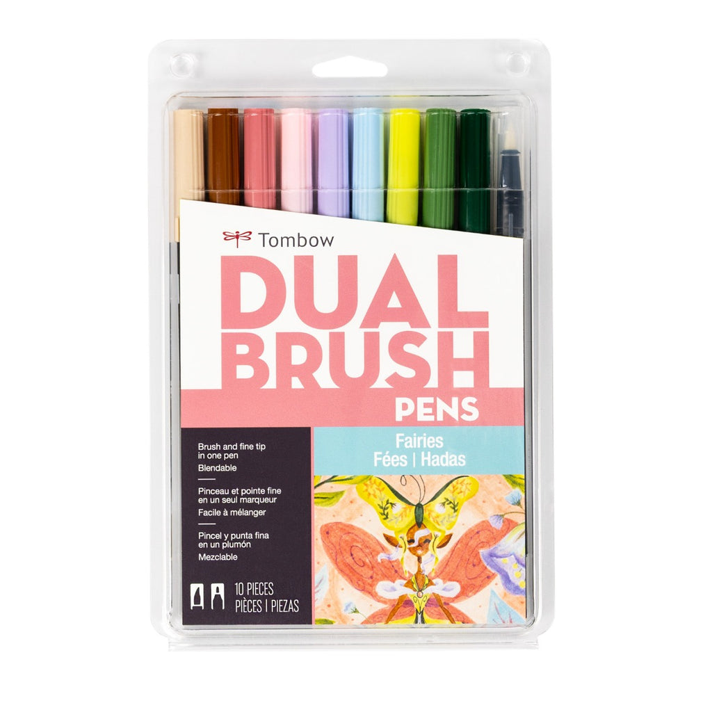 Dual Brush Pen Art Markers, Fairies, 10-Pack