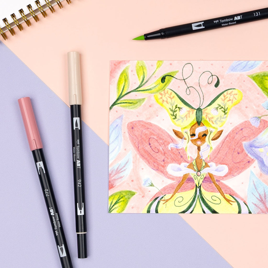 Dual Brush Pen Art Markers, Fairies, 10-Pack