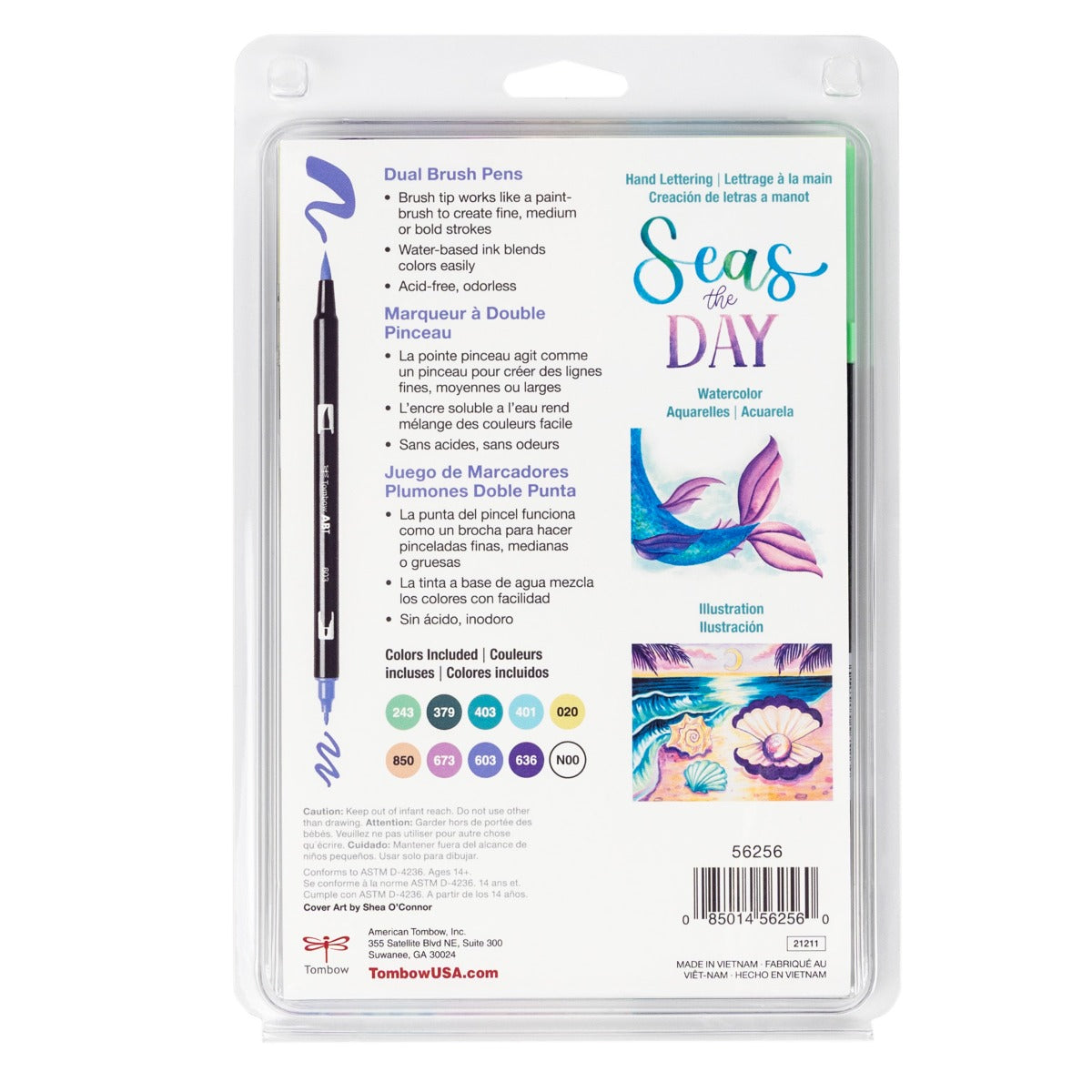 Dual Brush Pen Art Markers, Mermaids, 10-Pack