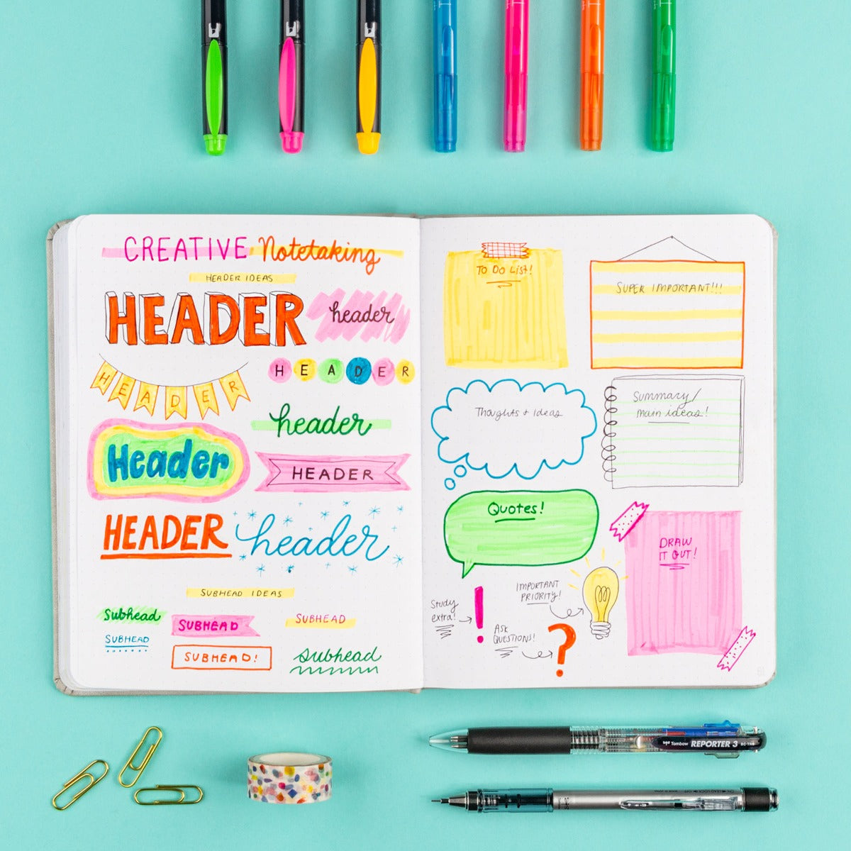 Creative Notetaking Kit | Perfect for Journaling, Planning, and