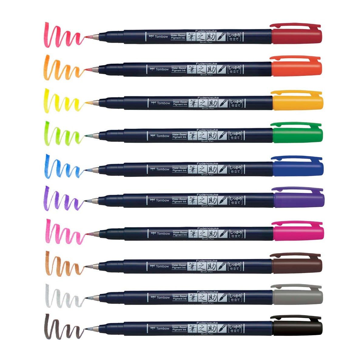 Fudenosuke Colors Brush Pen Set, 10-Pack | Calligraphy & Lettering