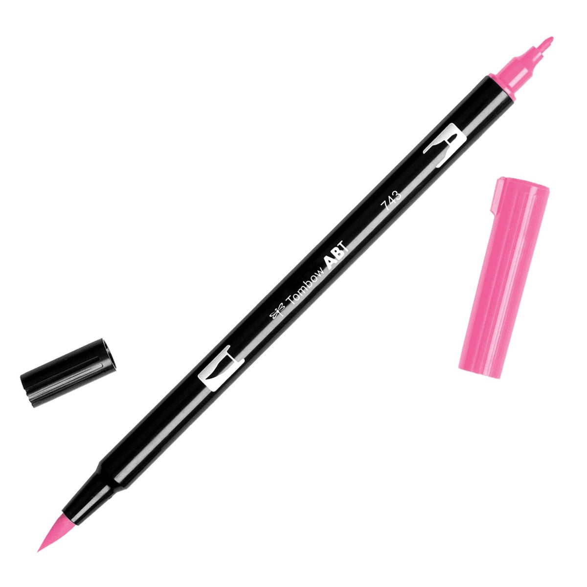 Pink marker with black casing on a white background
