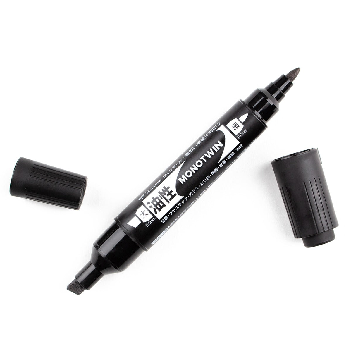 MONO Twin Permanent Marker, Fine & Chisel Tips, Black Ink