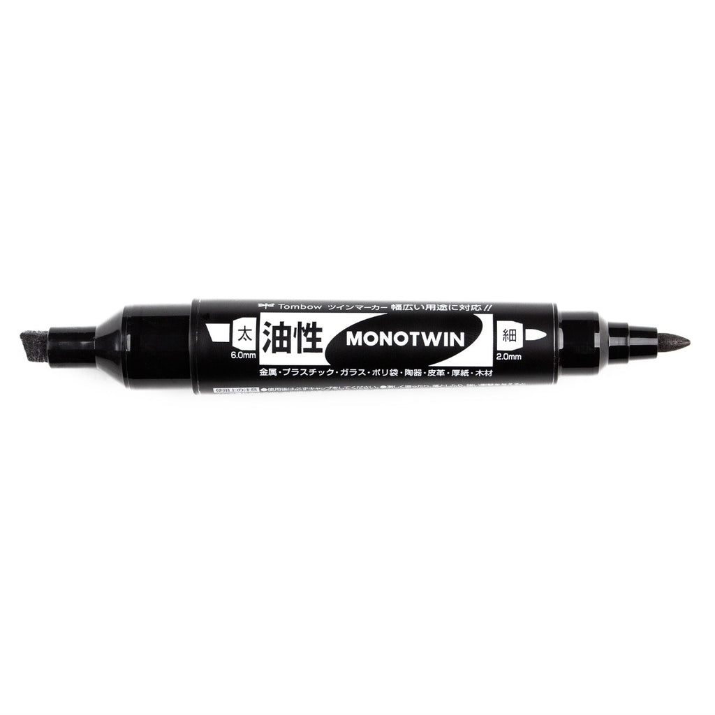 MONO Twin Permanent Marker, Fine & Chisel Tips, Black Ink