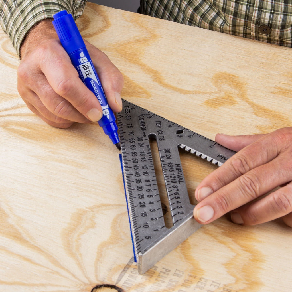 MONO Twin Permanent Marker, Fine & Chisel Tips, Blue Ink