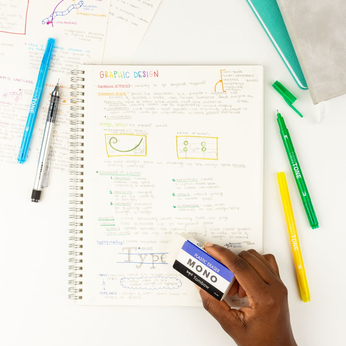 MONO Eraser, White, Jumbo