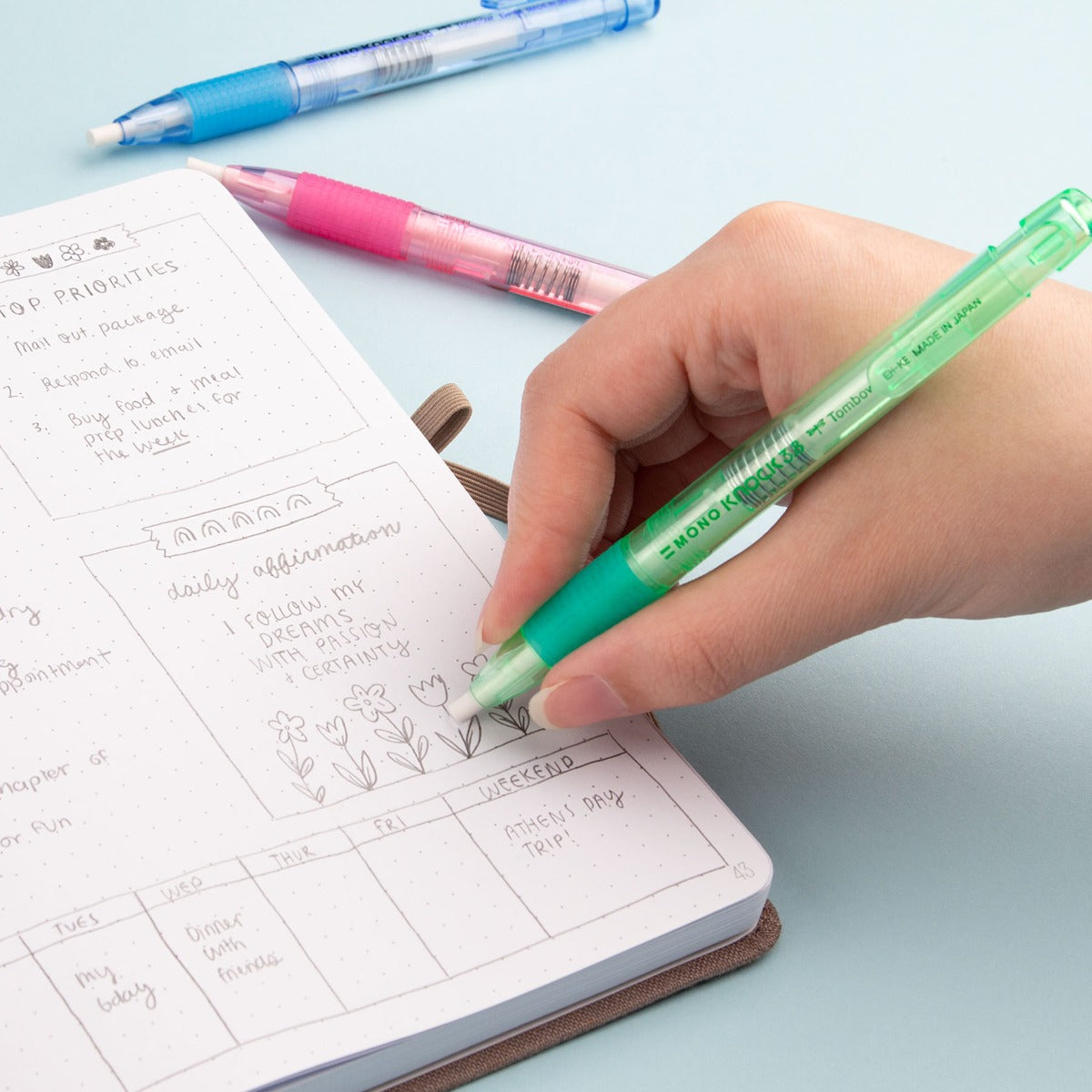 MONO Knock Eraser, Green