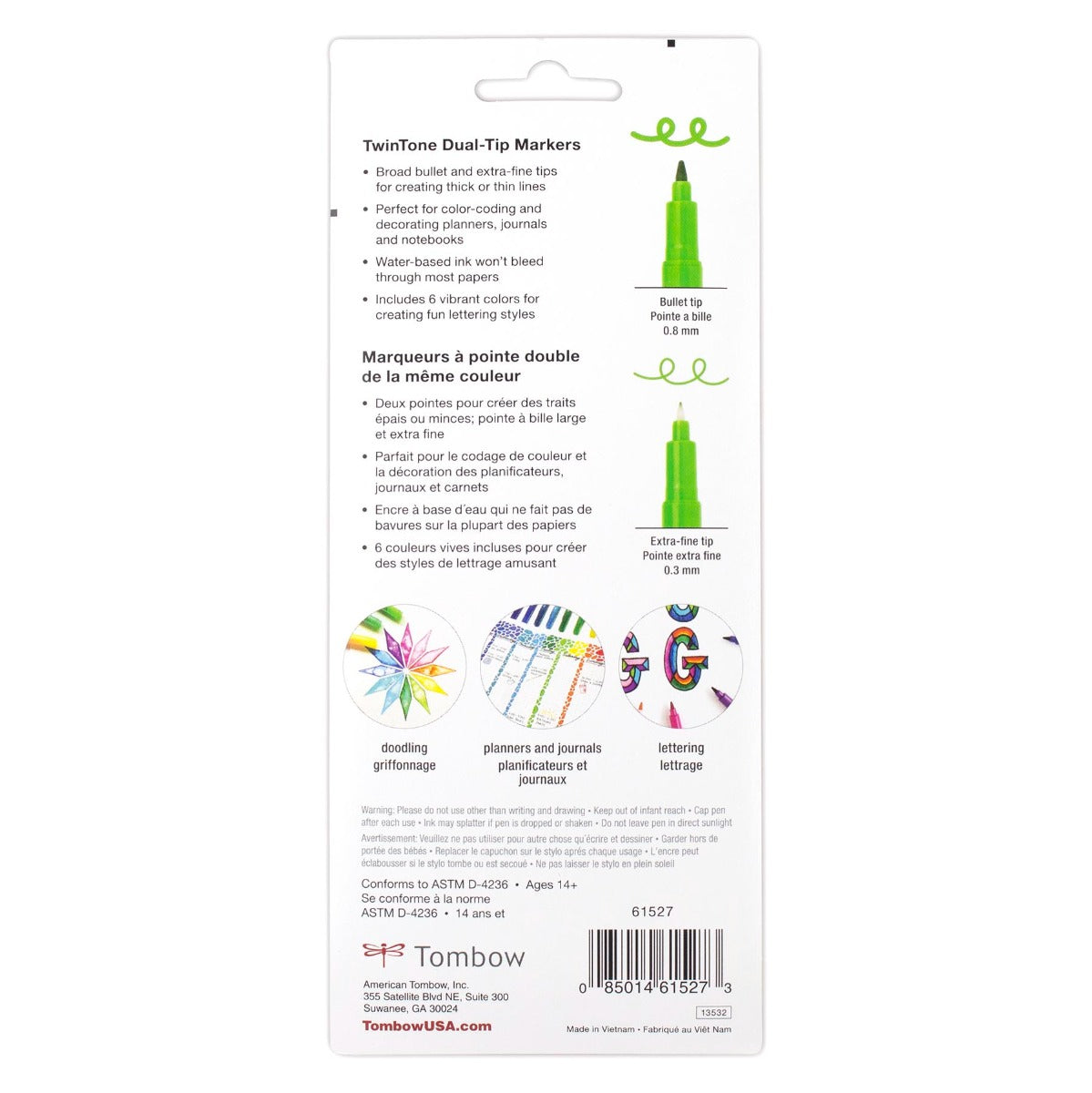 TwinTone Marker Set, 6-Pack Rainbow