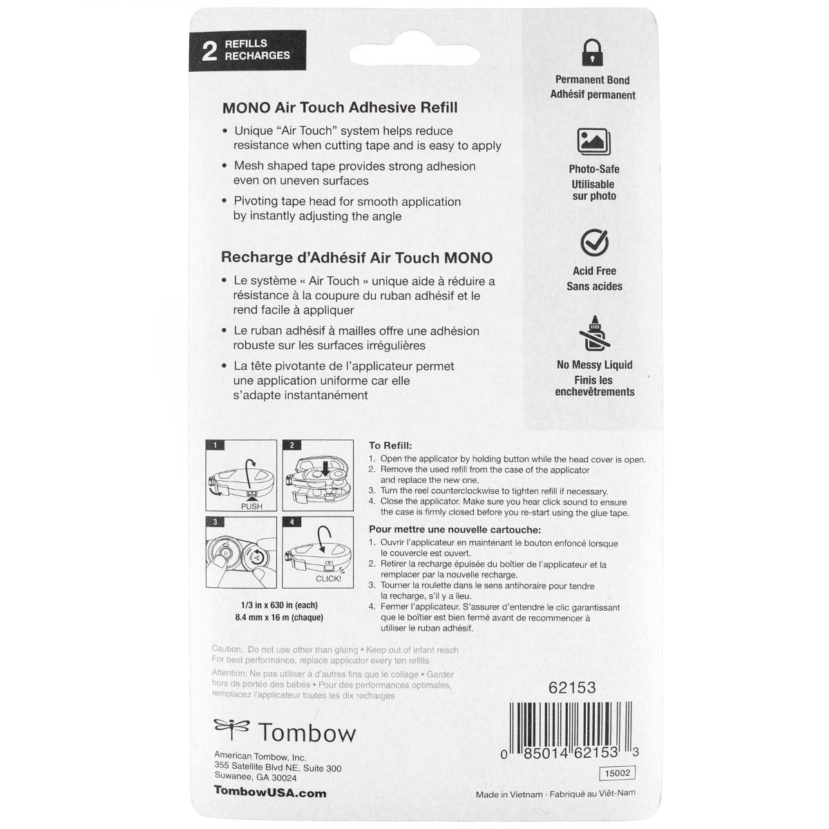 Refill 2-Pack, MONO Air Touch Adhesive