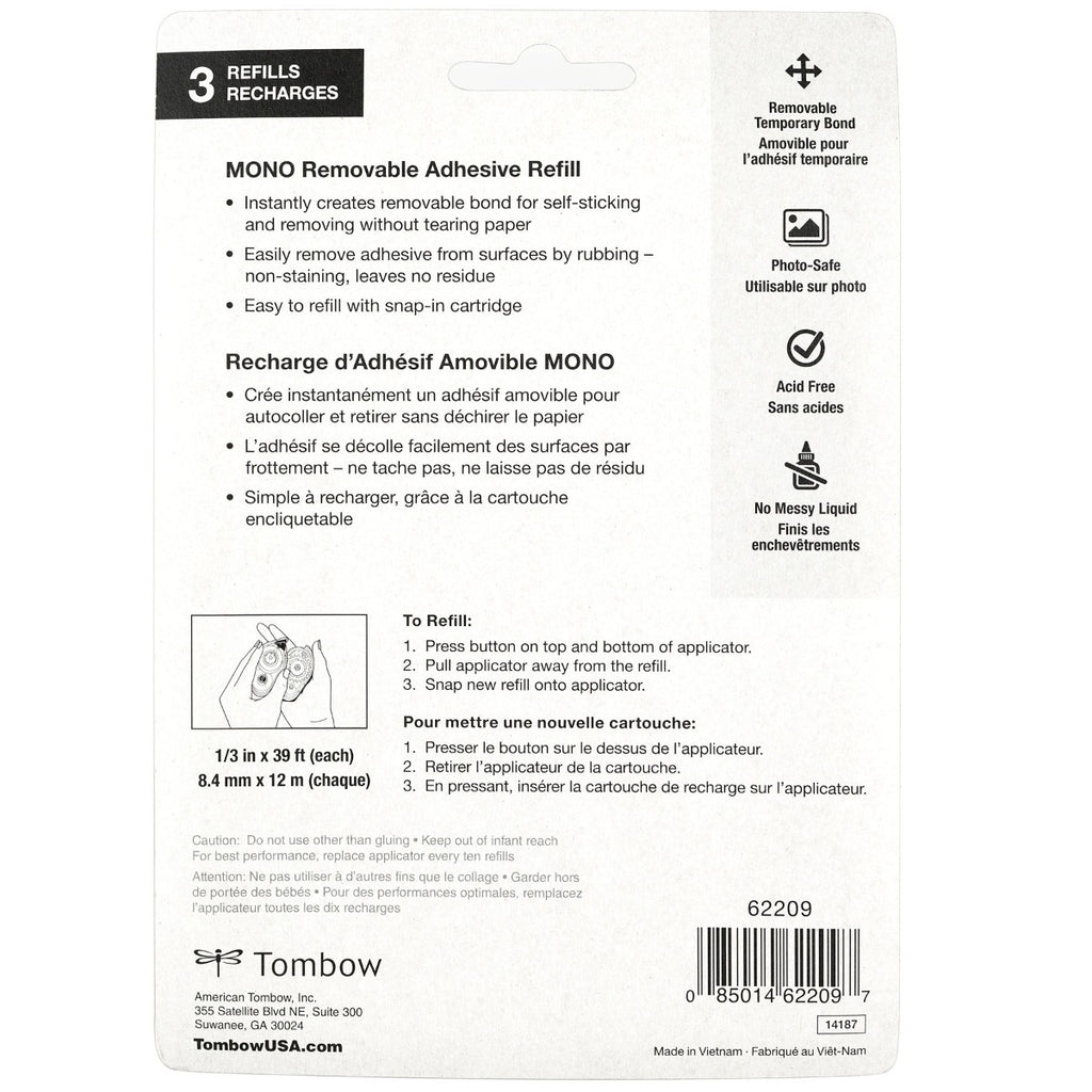 Refill Value Pack, MONO Adhesive Removable