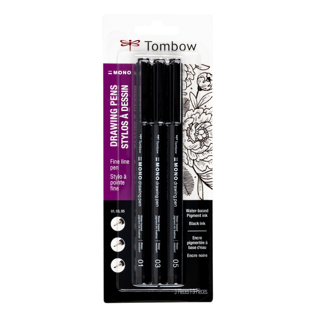 MONO Professional Drawing Pen Set, 3-Pack | Tombow USA Pen Sets