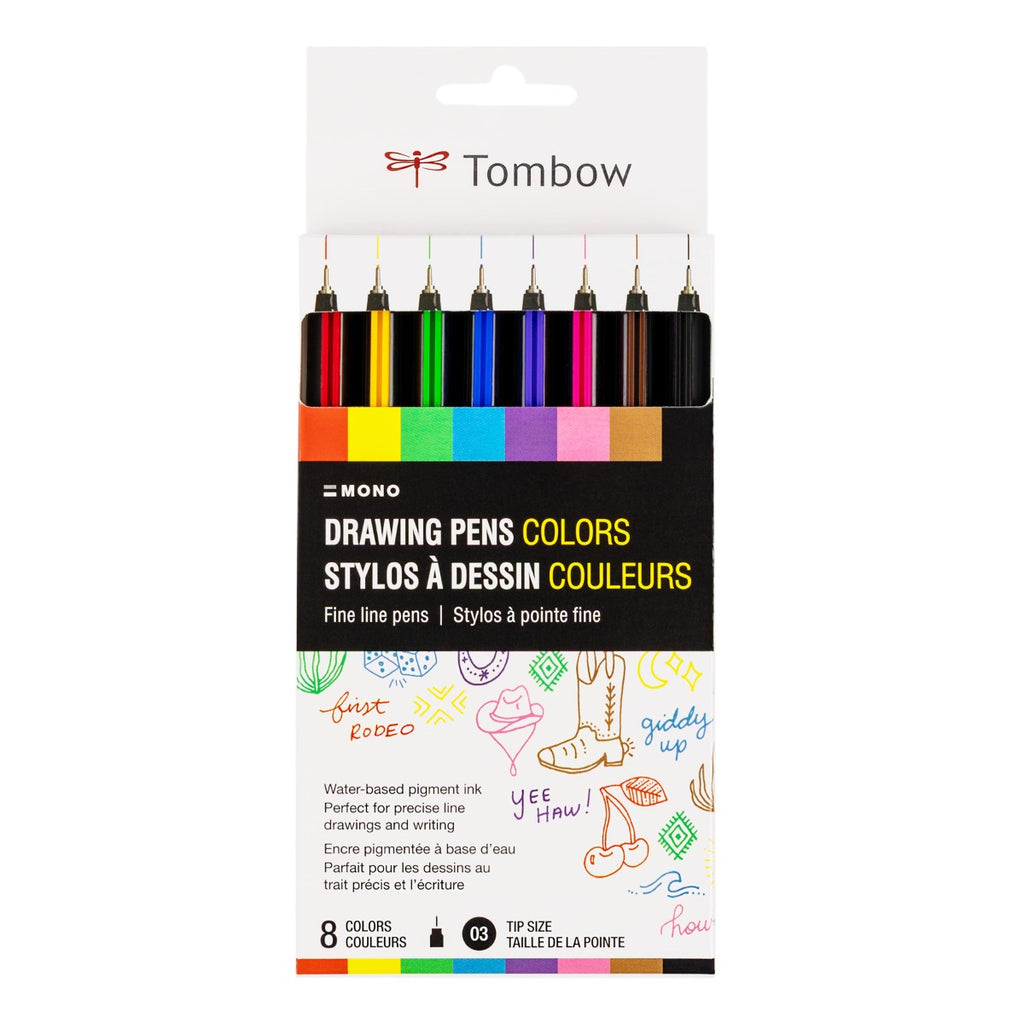 MONO Drawing Pen Colors, 8-Pack