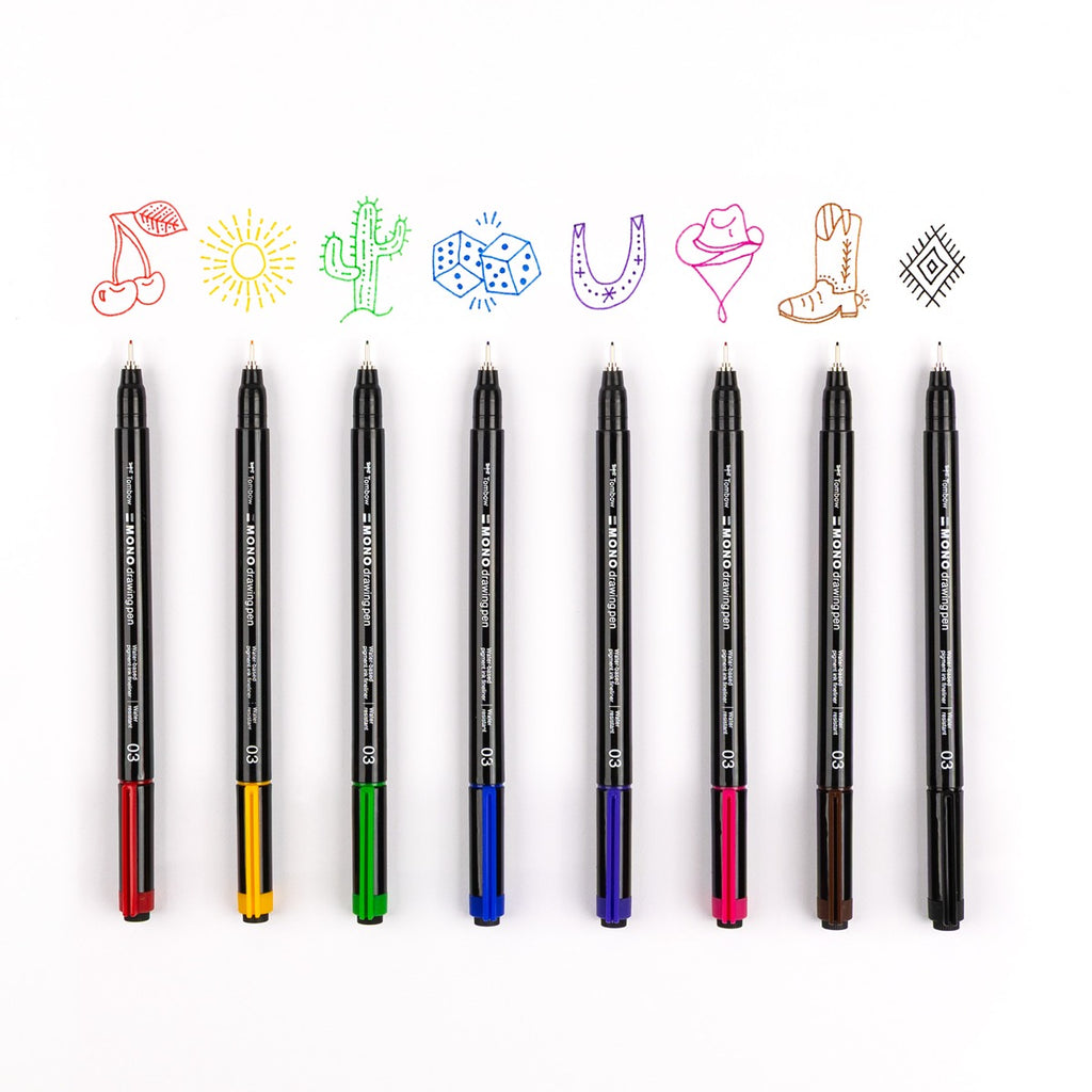 MONO Drawing Pen Colors, 8-Pack