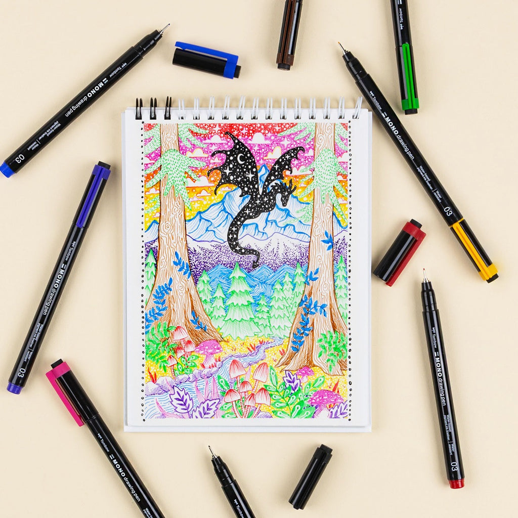 MONO Drawing Pen Colors, 8-Pack