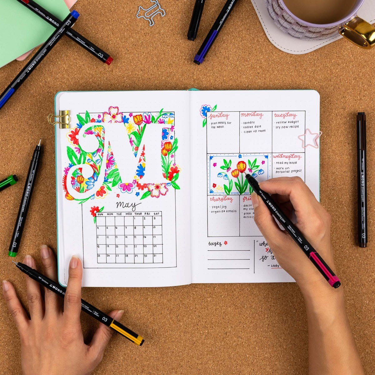 MONO Drawing Pen Colors, 8-Pack