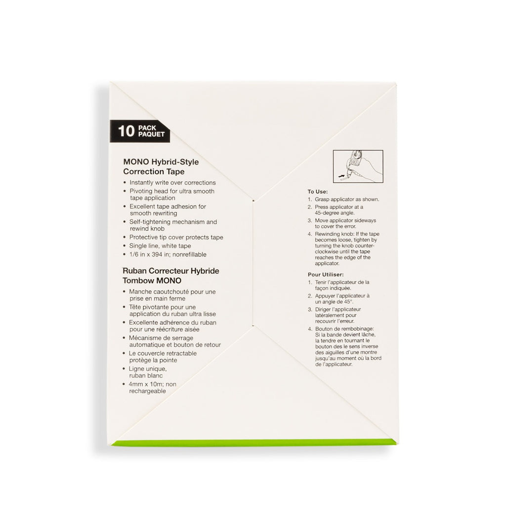 MONO Correction Tape Hybrid Style, 10-Pack