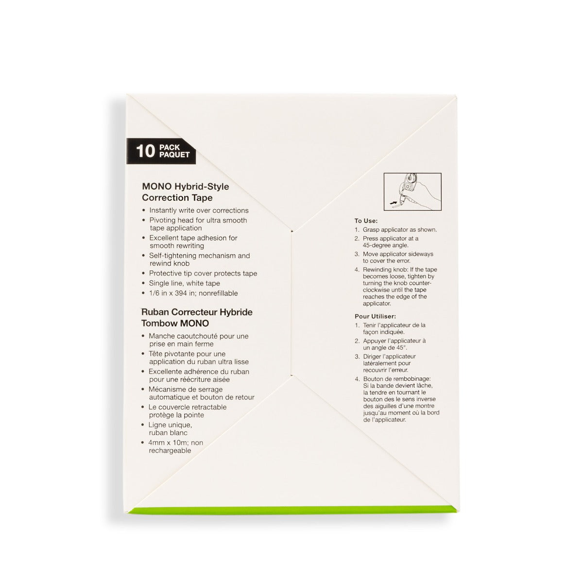 MONO Correction Tape Hybrid Style, 10-Pack