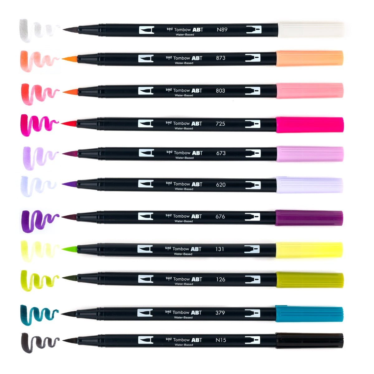 Dual Brush Pen Art Markers, Lettering Favorites, 10-Pack + Free Dual Brush Pen